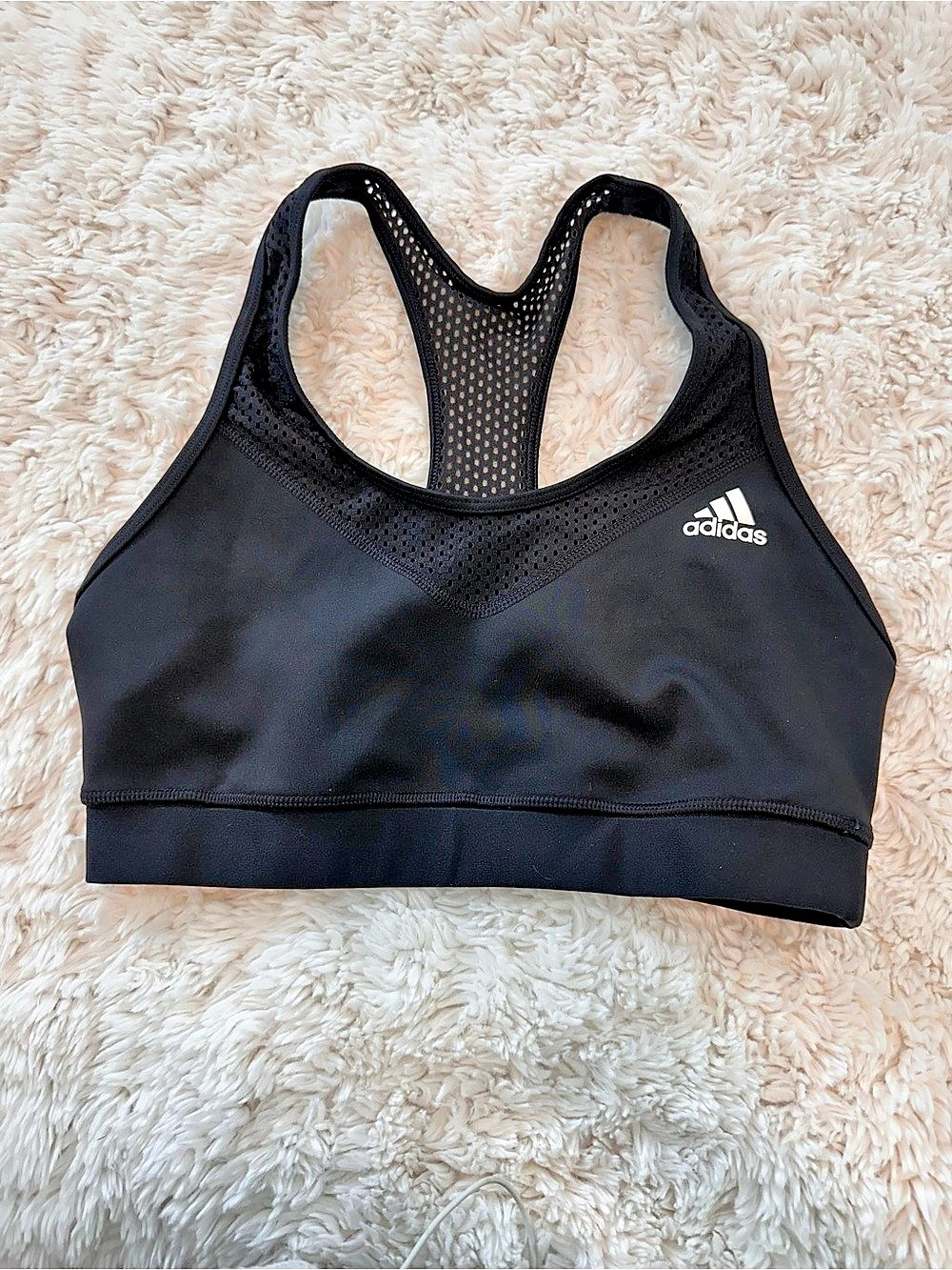 adidas Climalite Mesh Racerback Sports Bra Black